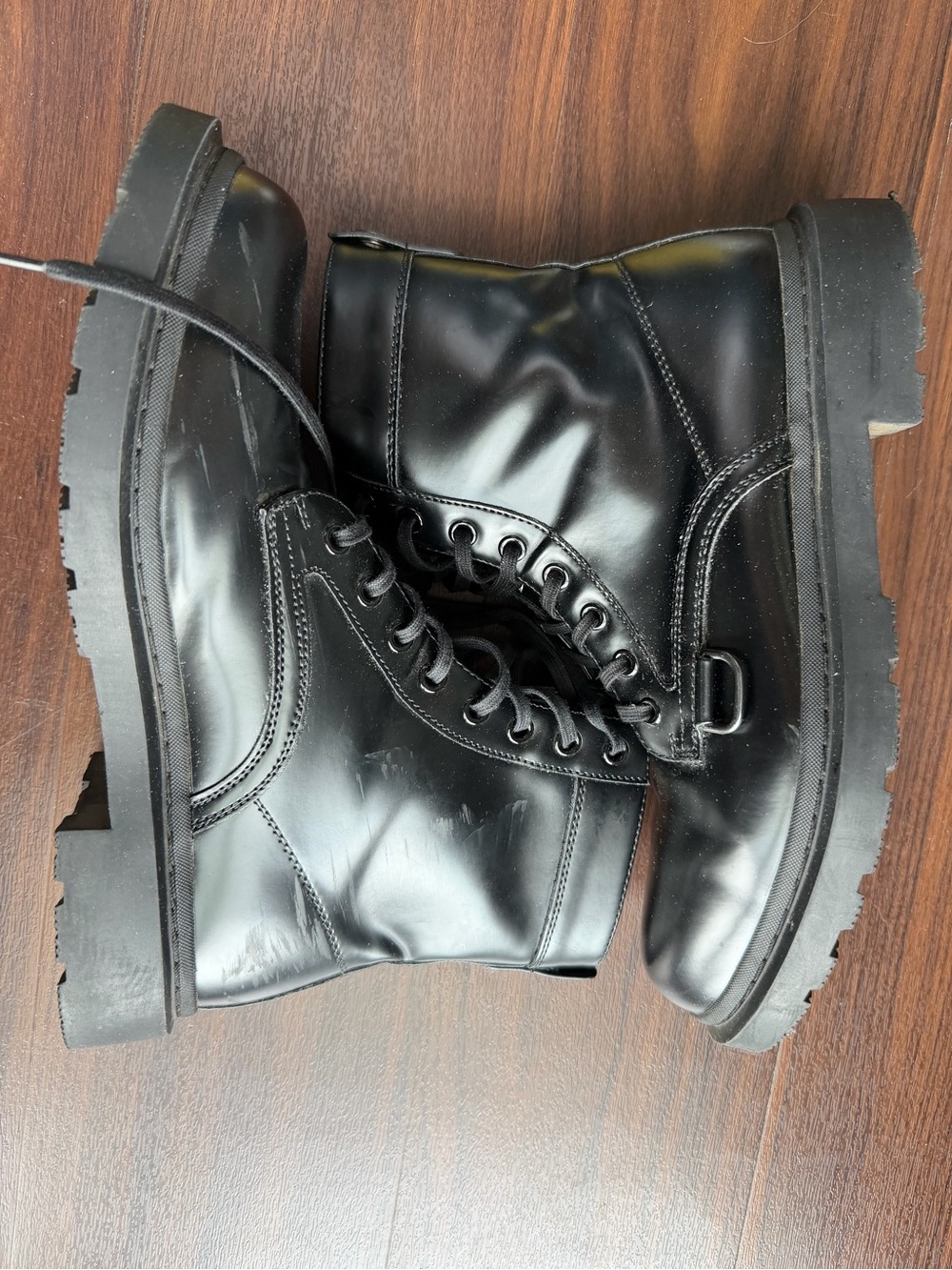 ZARA Black Lace-Up Boots
